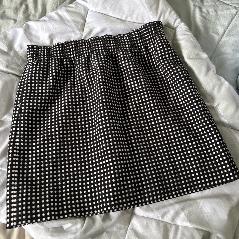 J. Crew Black and White Smocked Pencil Mini Skirt - size 12